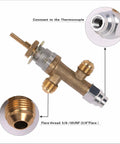 Low Pressure LPG Propane Gas Fireplace Fire Pit Safety Valve Kit With Thermocouple And Knob Switch Three Eighths Flare Inlet And Outlet