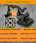 Beast 3800W Concrete Floor Grinder With Six Speed Planetary Polisher showing motor, controls, and specifications