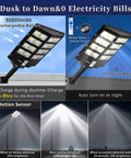 High Brightness 800W Solar Street Light Outdoor Dusk To Dawn IP67 Waterproof LED Parking Lot Garden Light with motion sensor