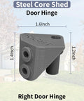 Right Door Hinge Replacement For 6 By 5 Ft Slide Lid Resin Shed Compatible With Part 3T17 3T17-2 3T17-3 shown with dimensions