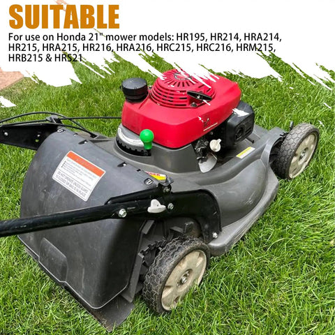 Honda 21 Inch mower on grass, compatible with Honda 21 Inch Mower Blade Hex Bolts Kit M10 By 1.25 With Flanged Bolts and Washers.