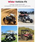 UTVs and golf cart using Universal UTV Turn Signal Column Switch With 110D Horn, showcasing durability and compatibility in varied terrains.