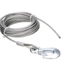 Heavy Duty 3/16 Inch X 25 Ft Steel Winch Cable With Galvanized Safety Hook For Boats And Trailers coiled with snap hook.