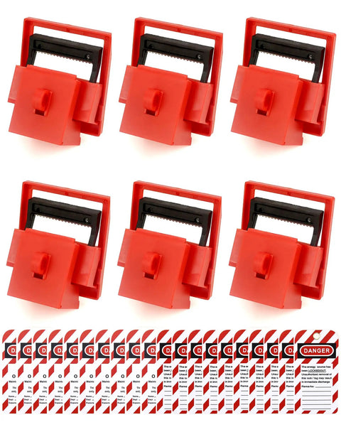 Universal Six Pack Circuit Breaker Lockout Kit For 480/600V Single Pole With Clamp Style Gear And 20 Danger Do Not Operate Tags
