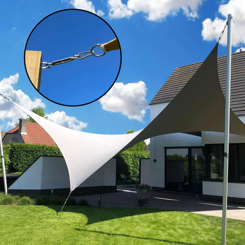 Shade Sail Hardware Kit 44 Pcs Outdoor Sun Shade Accessories 304 Stainless Steel Turnbuckles And Brackets For Triangle And Rectangle Sails Durable Heavy Duty Patio Canopy Installation Waterproof