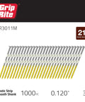 21 Degree Plastic Strip Round Head Framing Nails Bright Coated 3 In By 0.120 In Collated For 21 Degree Nailer Systems