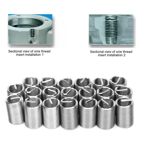 20Pcs Wire Thread Inserts Kit For M12 By 1.5 Threads, Stainless Steel Helical Screw Repair Sleeves, 304 Grade Durable Thread Repair Tool Set