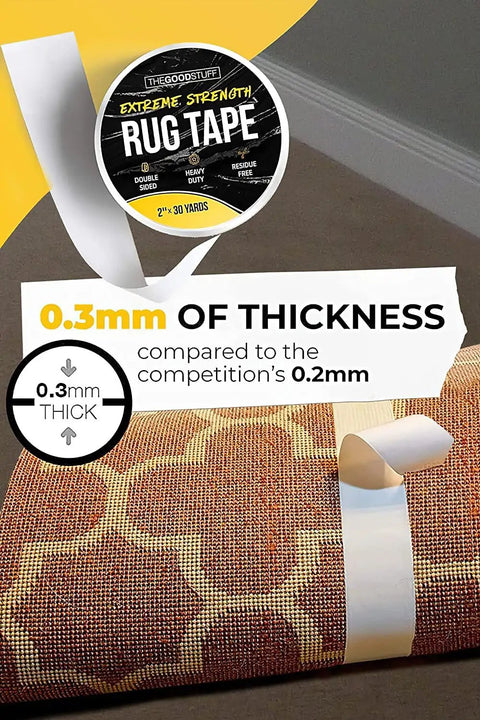 Double Sided Carpet Tape Heavy Duty Rug Gripper for Carpet Floors hardwood vinyl area rugs tiles concrete no residue easy removal