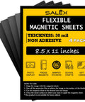 Non Adhesive Magnetic Sheets 8.5 By 11 Inches 30 Mil Thick 4 Pack for Crafts with product details and icons on packaging