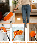 All In One High Ceiling Duster Replacement Heads Kit Fits Standard Threaded Poles With Swivel Joint For Easy Dusting cobwebs and glass