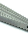 Handheld Floor Scraper Replacement Blades 8 Inch X 10 Inch Pack Of 10 Handy Single Sided For 6 Foot Extendable Scraper Great For Paint Adhesive And Grime Cleanup Sheffield Made, stack of blades close-up