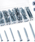 130-Piece Confirmat Screw Kit With 6 Sizes M5 x 35/40/50 And M7 x 40/50/70 Zinc Plated Carbon Steel Phillips Countersunk