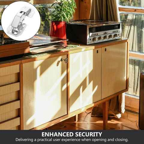 Heavy Duty Hydraulic Soft Close Cabinet Hinges With Rock Solid Buffer Dampers Crafted From Quality Cold Rolled Steel To Keep Kitchen Cupboards Gliding Smooth And Totally Slam Free, installed on a wooden cabinet.