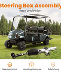 Golf Cart Steering Gear Box Assembly For EZGO TXT 2001 And Up Gas And Electric Models Replaces 70964 G01 And 70602 G01 displayed on grass