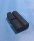 Removable Lift-Off Hinges Model 96-50-520-50 for enclosures, black hinge on blue surface.