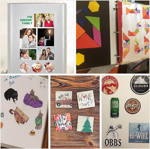 Non Adhesive Magnetic Sheets 8.5 By 11 Inches 30 Mil Thick 4 Pack For Crafts DIY with various magnet designs and craft uses