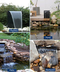 Image of Easy Install Pond Waterfall Spillway Kit With 660 GPH Pump installed in garden settings like rockery, pond, patio, and backyard.
