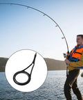Complete Fishing Rod Eyelet Repair Kit for Spinning Rods displayed with stainless steel guide against lake backdrop