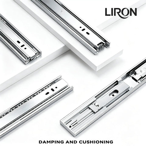 Soft Close Stainless Steel Drawer Slides 16 Inch Side Mount Heavy Duty Ball Bearing Silent Cabinet Rails For Kitchen And Bath 100 LB Capacity Premium Rust Resistant Build For Smooth Quiet Operation 1 Pair, angled view