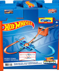 Deluxe Stunt Box Track Builder Playset With 25 Parts And A 1 To 64 Scale Vehicle Easy Build And Quick Cleanup packaging
