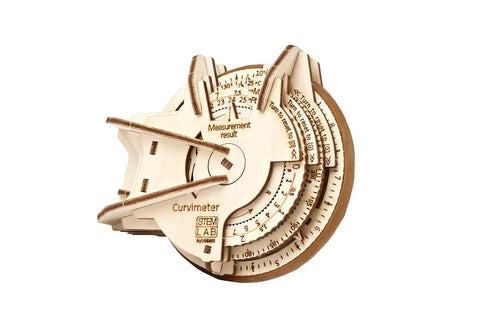 STEM Lab Math Series Curvimeter Puzzle Kit With App Unique Educational Engineering 3D Puzzles For Hands On Learning Map Measurer Toy That Lets You Measure Curved Lines wooden model