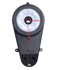 Turbocharged Two Pack Kids Ride On Car Gearbox 550 12V Motor 12000RPM component with diameter and height measurements