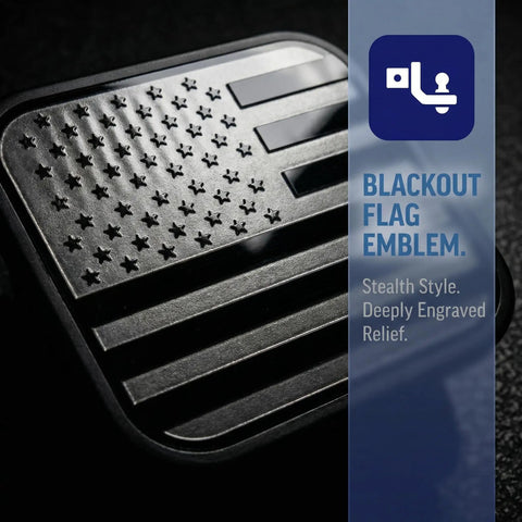Two Inch Trailer Hitch Cover With American Flag Design Upgraded Rubber And Aluminum Shield For Receiver Tube Black And Silver Finish Heavy Duty Tow Hitch Plug For Automotive Exterior Accessories