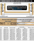 Heavy Duty Soft Close Drawer Slides Full Extension Side Mount Runners With Drop Dead Quiet Damping dimensions for installation guide