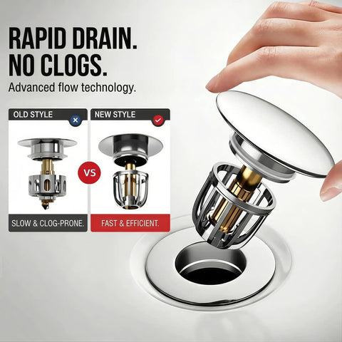 Heavy Duty Stainless Steel Vessel Sink Drain Kit With Clear Bottle Trap And Flexible Water Seal Pipe For Zero Stress Diy Plumbing And Smooth Leak Proof Draining Daily, showing rapid drain comparison.