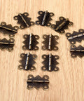10 pieces of 20 Piece Butt Hinge Set With Screws In Antique Bronze Finish For Wooden Jewelry Boxes Cabinets Doors And Wine Cases 25 By 20 mm