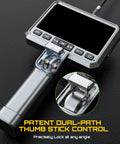 Dual Lens Articulating Borescope With Light, Ultra Thin 0.25in Probe, 5ft Industrial Endoscope with thumb stick control