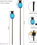 Tropical Pineapple Glass Patio Torch Set Of 2 For Outdoor Lawn Garden Deck And Backyard Lighting 63 Inch Tall Pineapple Vessel Blue Cool Backyard Party Vibe with stake, tabletop, and deck mounts.