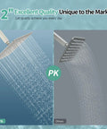 12 Inch Rain Shower Head High Pressure Rainfall Showerhead with water flow comparison 304 Stainless Steel
