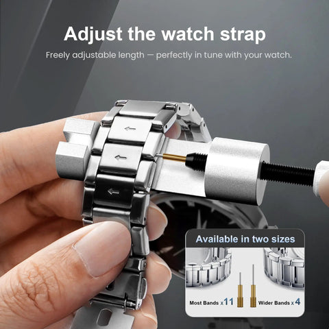 Comprehensive Pro Grade Watch Repair Kit for battery replacement and link removal resizing tool adjusting watch strap
