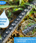 Flat Soaker Hose 50 Feet Twin Pack For Garden Beds One Half Inch Linkable Drip Irrigation Water Saving Leakproof Heavy Duty