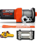 2500 Lb Electric Winch for ATV UTV Boat and Trailer with 50Ft Steel Cable 12V DC Waterproof Kit Includes Handheld Remote and Mounting Plate
