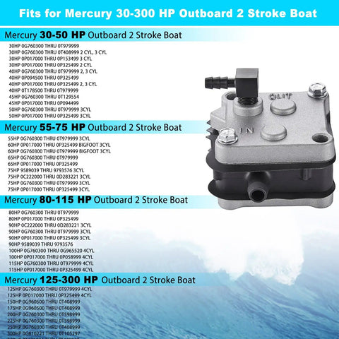 Outboard Fuel Pump Kit For 30-300HP Two-Stroke Marine Engines Replacement Pump 98766-C1 Z789 with compatibility list