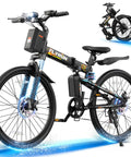 Foldable Electric Bike For Adults With 750W Peak Power, 26 Inch Wheels, 48V Long Range Battery, Up To 20 MPH And 50 Plus Mile Range, Dual Disc Brakes And Dual Hydraulic Suspension, Ideal For Commuting And Light Trail Riding, black frame