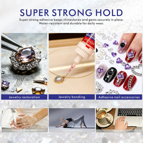 Strong Hold Jewelry Repair Glue With Ultra Fine Tip For Earrings And Necklaces Rhinestone And Gem Adhesive Quick Dry