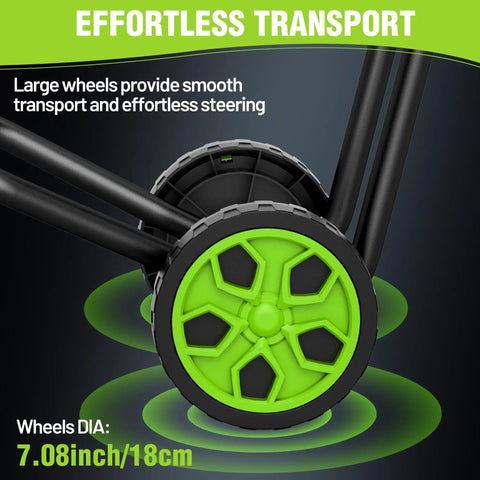 Electric Wood Chipper For Yard Cleanup With 15 Amp Motor, 4300 RPM, 1.73 Inch Cutting Capacity, large wheel design for easy transport