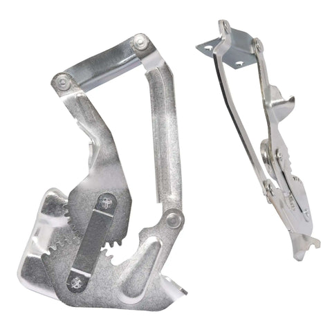 Hood Hinge Pair For 1955 Chevy Bel Air Nomad One Fifty Two Ten Cars With Steel Construction And Galvanized Silver Finish