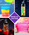 Science Kit With Over 60 To 155 Hands On Experiments And A Volcano STEM Lab For Curious Kids Ages 6 Plus, showing experiments.