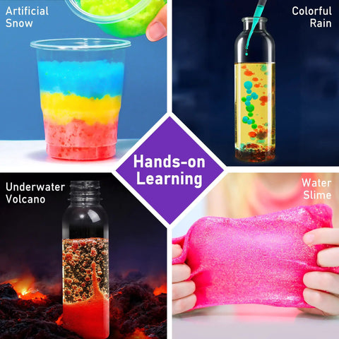 Hands On Science Kit For Kids Aged 8 To 12 With 105 Cool Experiments Including Volcano And Chemistry, colorful experiments