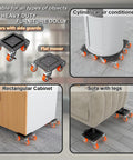 Heavy Duty Furniture Dolly With 360 Swivel Casters, Tough As Nails Build For Stress Free Hauling, 3300 Lb Capacity, Removable Side Guards And Parking Brakes To Glide Smoothly On Floors, showcasing various furniture types.