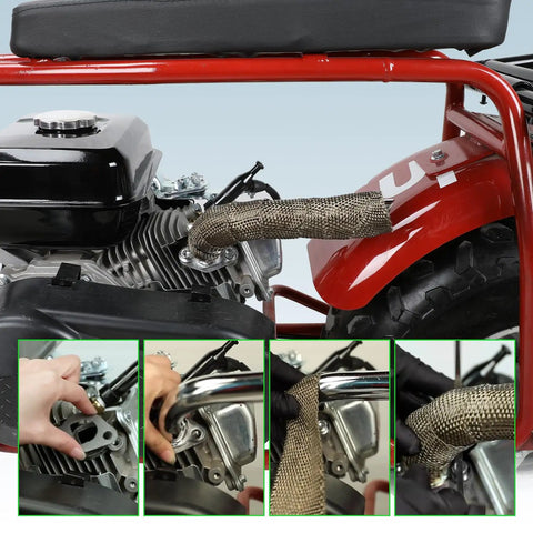 Upgrade Header Exhaust Pipe Kit For Predator 212cc 196cc 224cc Engines And GX160 GX200 Clones installed on go-kart engine