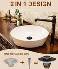 Bathroom Sink Stopper Pop Up Drain Plug With Detachable Hair Catcher Anti Clogging Design Fits 1.1 To 1.77 Inch Drains