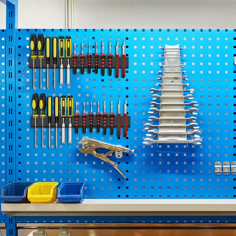 Heavy Duty Screwdriver And Pliers Organizer Wall Mount Rack For Garage Workshop Pros Metal Tool Holder Storage Rack Space Saving Vertical Organizer For Tool Chest And Cart Rust Resistant Steel on pegboard wall