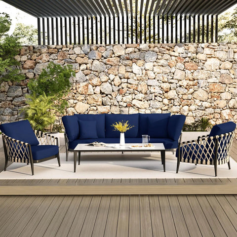 Waterproof Cushion Covers Stretch Sofa Slipcover For Dog Hair Stains Spills Washable Non Slip TPU Lined, navy patio set