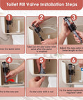 2 Set Universal Toilet Float Replacement Kit With 2 Inch Flapper Replacements Easy Install Fill Valve Kit For Most Toilets Fits 1.6 To 3.5+ GPF Durable Leak Free Toilet Repair Parts That Turn A Drip Into A Smile, toilet fill valve installation steps