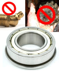 Beefed Up Front Wheel Bushing To Bearing Conversion Kit 2 Pack Stainless Steel Axle For Toro TimeCutter 5000 5000C 5475C MyRIDE MX5000 MX5075 MX5075T MX5475 Exmark Quest 139-5843, stainless bearing close-up